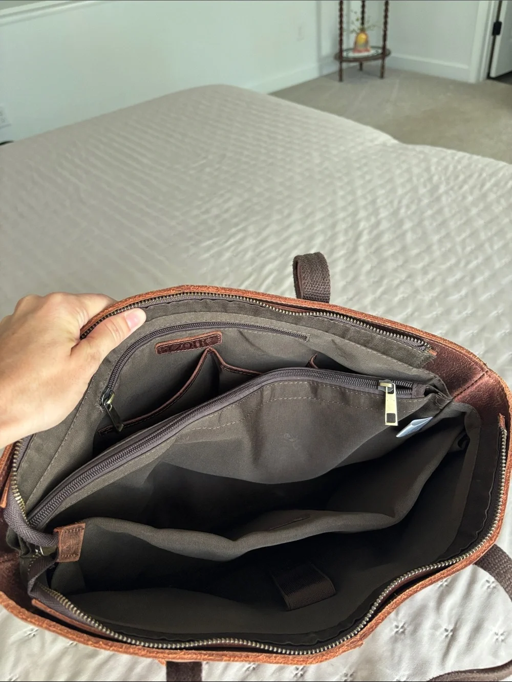Classic Brown Leather Tote Bag